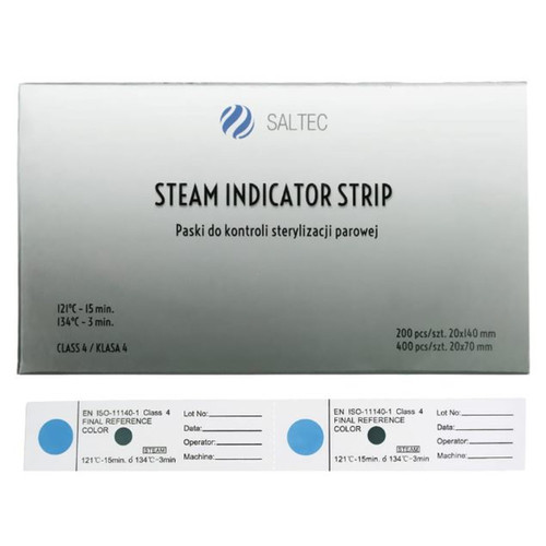 Полоски для контроля паровой стерилизации Saltec класс IV 2х200 шт.
