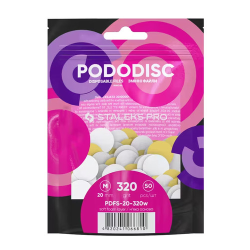 Replacement files white for pedicure disc on a soft base PODODISC STALEKS PRO M 320 grit (50 pcs) - Фото №1