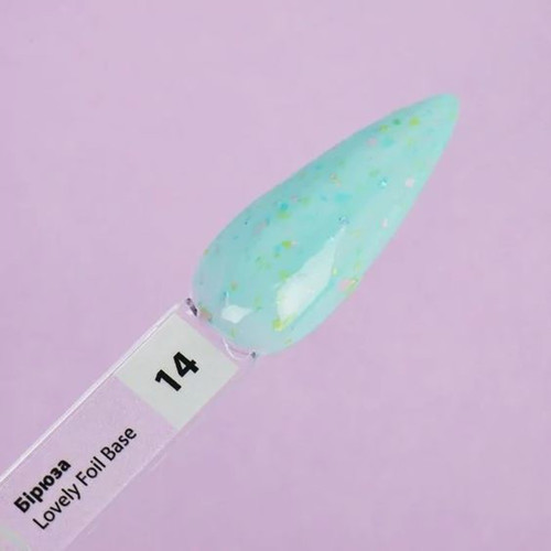 Base TUFI profi PREMIUM Lovely Foil Base with foil 14 turquoise 8 ml - Фото №3