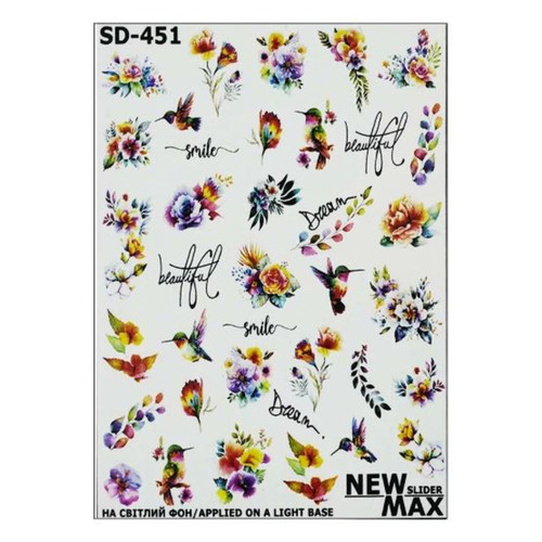 Slider design Crystaloff SD-451 flowers, birds