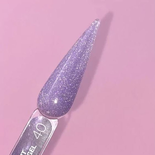 Acrylic gel LUNA Light №40 lilac with glitter reflective 13 ml (249-2411-0479) - Фото №4