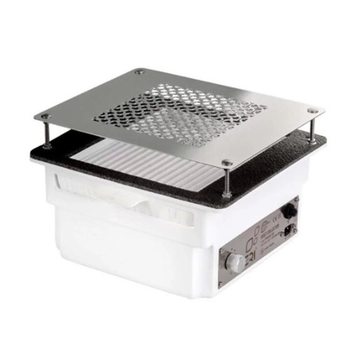 Built dust collector for manicure TERI 800 white metallic grille - Фото №1