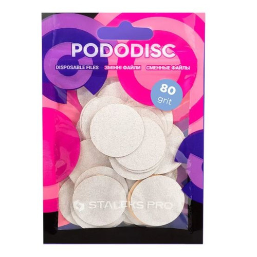 Replacement files white PODODISC STALEKS PRO L 80 grit 50 pcs - Фото №1