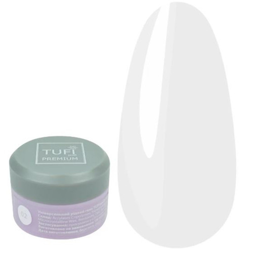 Universal liquid polygel TUFI profi PREMIUM Smart Gel 02 frost 5 ml - Фото №1