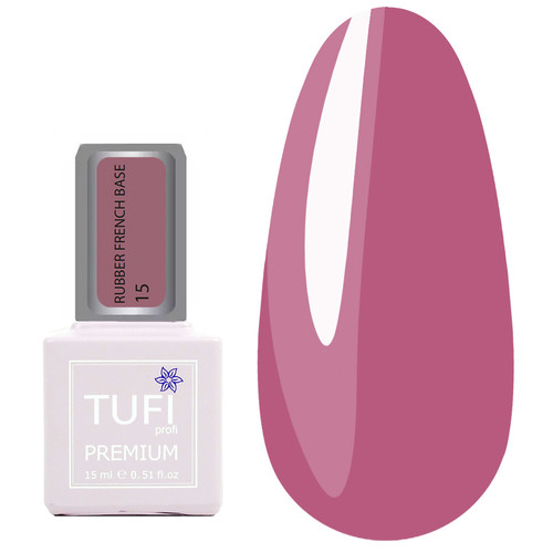TUFI profi  PREMIUM  RUBBER FRENCH BASE 015 Tea rose 15 ml - Фото №1