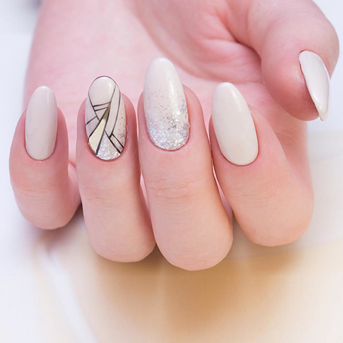 Зимний маникюр 2023-2024 (геометрический узор)