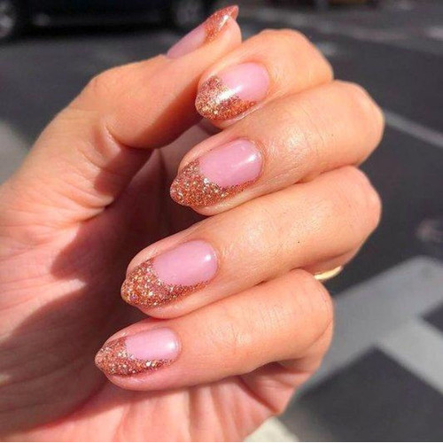 Маникюр 2024 (блестящий френч)