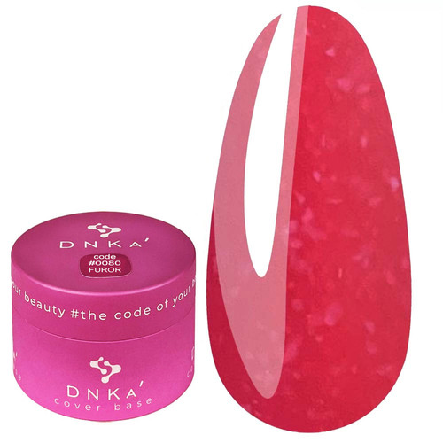 Base DNKa Cover Base №0080 Furor neonpink mit Blattsilber 30 ml - Фото №1