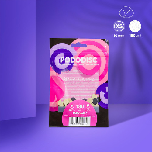 Replacement files on a soft base for pedicure disc PODODISC STALEKS PRO XS 180 grit (50 pcs) - Фото №3