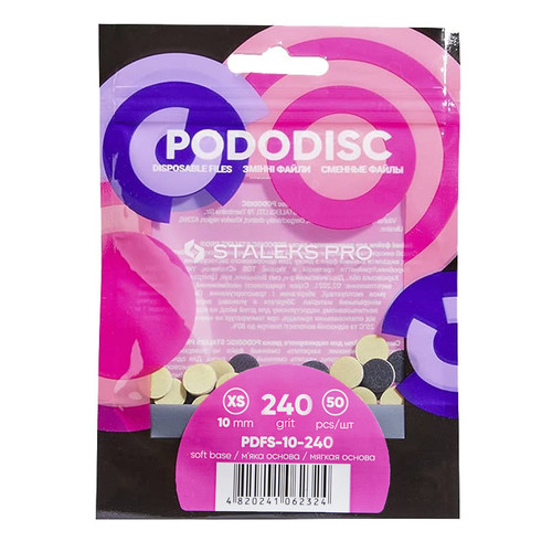 Replacement files on a soft base for pedicure disc PODODISC STALEKS PRO XS 240 grit (50 pcs) - Фото №1
