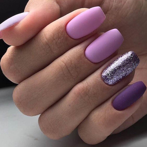 Purple manicure (silver shine)