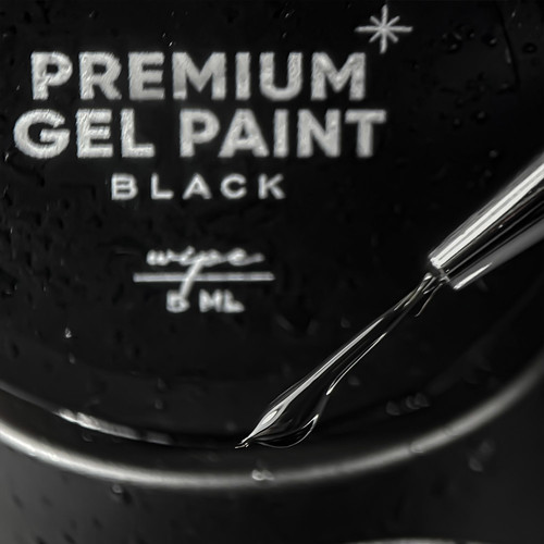 Гель-краска NAILSOFTHEDAY Premium gel paint Black wipe, 5 ml - Фото №2