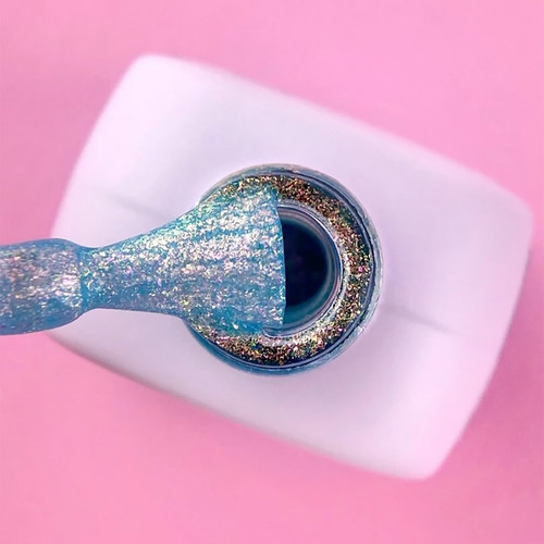 Gel polish LUNA №204 soft blue with shimmer, rubbed effect 13 ml (047-2753-0554) - Фото №2