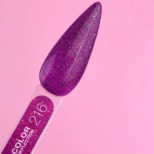 Gel polish LUNA Reflection Gel №216 fuchsia reflective 13 ml (047-2848-0590) - Фото №2