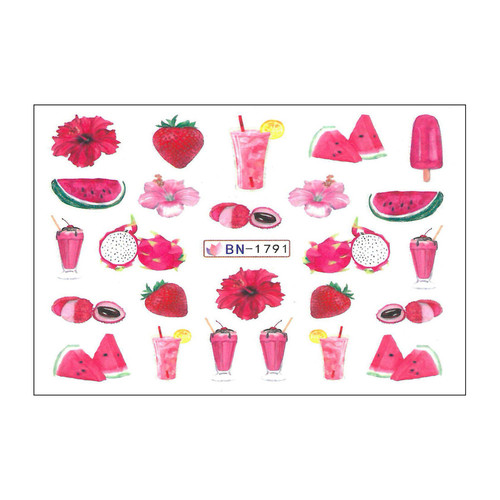 Nail stickers fruit cocktail BN-1791 - Фото №1