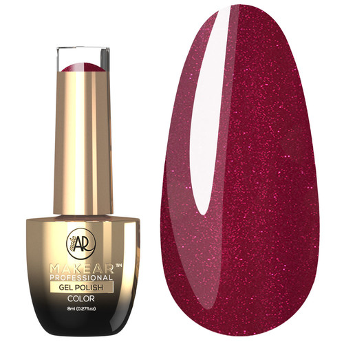 Gel polish MAKEAR Lollipop 533 burgundy with shimmer 8 ml - Фото №1