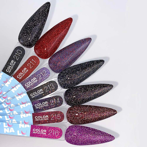 Gel polish LUNA №210 Reflection black with silver glitter, reflective 13 ml (047-2842-0584) - Фото №5