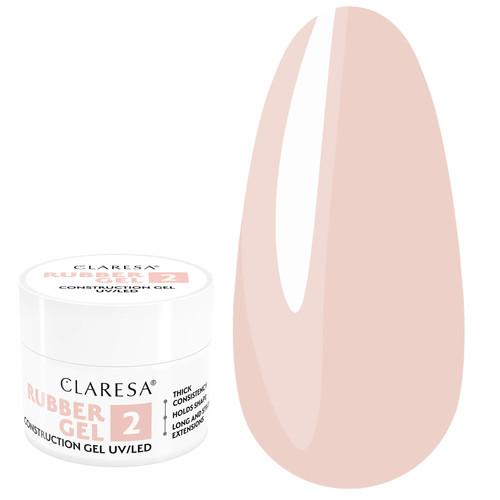 Gel for extensions Claresa Rubber Gel 02 warm light pink 90 g - Фото №1