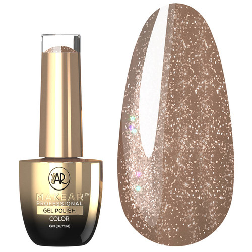 Гель-лак MAKEAR Glitter 834 бежевый с блестками 8 мл