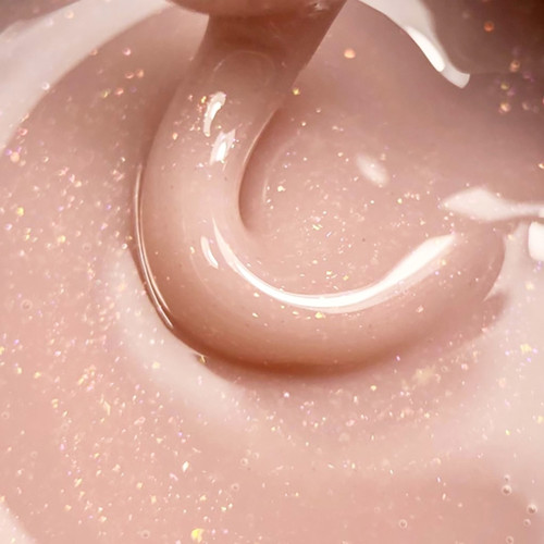 Gel für Extensions DARK Medium Gel Nr. 31 (aktualisierte Farbe) Pfirsich mit Glitzer 15 ml - Фото №2