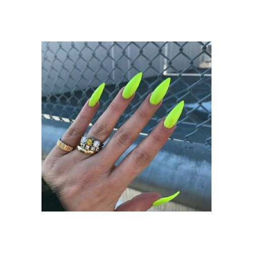 Неоновый маникюр (Длинные лимонные ногти)