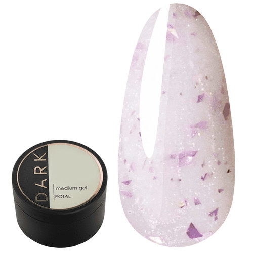Gel für Extensions DARK Medium Potal Gel Nr. 02 milchig mit violettem Potal 15 ml