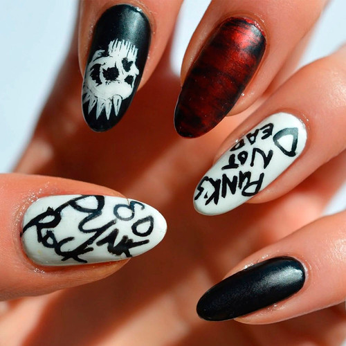 Manicure with inscriptions (Informal)