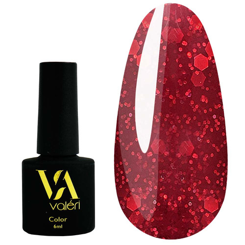 Gel polish VALERI Color № 016 burgundy with glitter 6 ml (VA16) - Фото №1