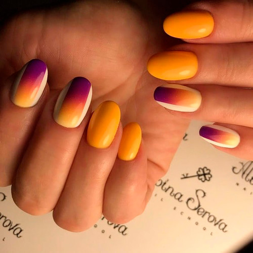 Градиент на ногтях (Нетипичный Омбре)