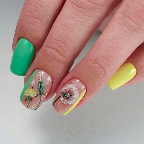 Маникюр с цветами (Полевые цветы)