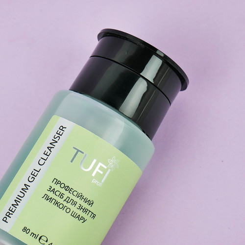 Liquid for removing sticky layer with pump TUFI profi PREMIUM Gel Cleanser 80 ml (0311353) - Фото №5