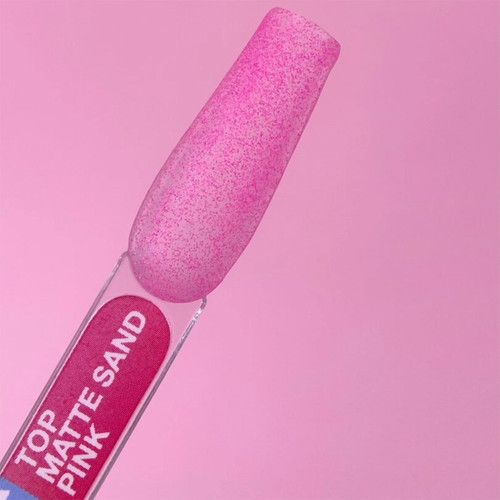 Top LUNA Matte Sand Pink Non Wipe with sand texture effect pink 13 ml (300-3431) - Фото №3