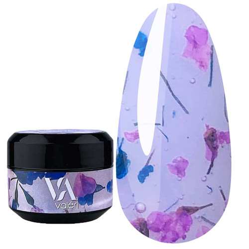 Гель с сухоцветом Valeri Flower Garden Gel №02 лилово-сиреневый с сухоцветами 5 мл (VFG5-2) - Фото №1
