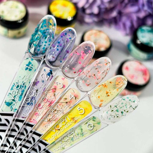 Гель с сухоцветом Valeri Flower Garden Gel №04 молочный с сухоцветами 5 мл (VFG5-4) - Фото №3