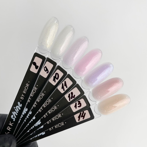 DARK PRO base Shine 13 peach with pink glitter 15 ml - Фото №4