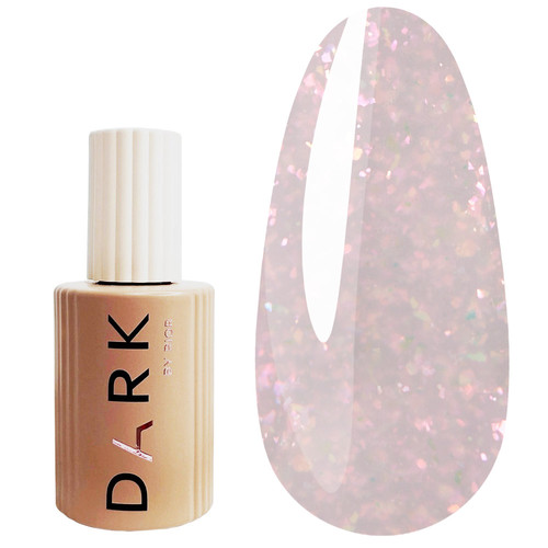 DARK PRO base Shine 13 peach with pink glitter 15 ml - Фото №1