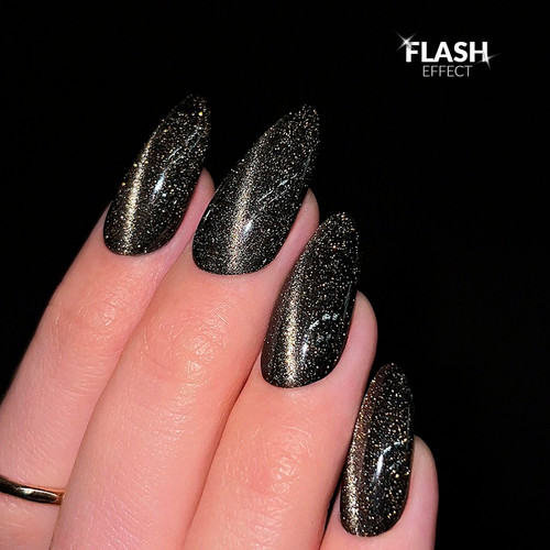 Top Coat Slowianka No Wipe Flash Cat Eye Gold 10 g - Фото №2