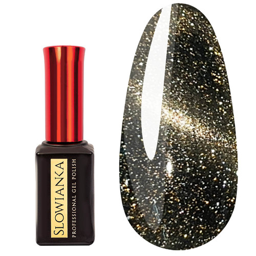 Top Coat Slowianka No Wipe Flash Cat Eye Gold 10 g - Фото №1