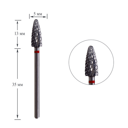 Cutter for manicure TBC Dark №201 carbide red corn
