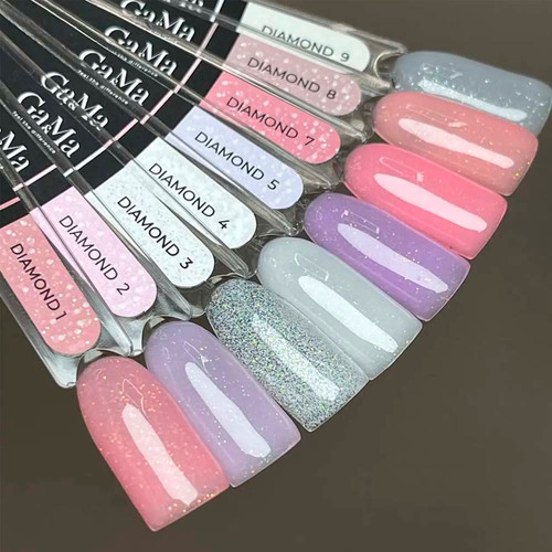 Base GA&MA Diamond №002 pink with glitter 15 ml (7700365) - Фото №3