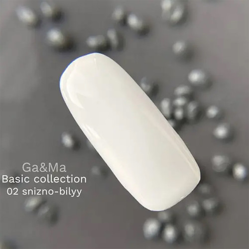 Gel polish GA&MA Basic collection №002 snow white 15 ml (7700308) - Фото №2