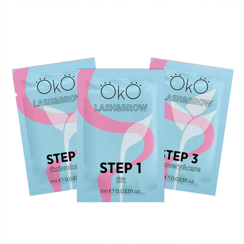 Eyelash and eyebrow lamination kit OKO 1,2,3 step - Фото №1