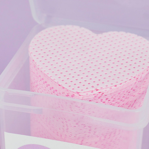 Lint-free wipes TUFI PROFI PREMIUM Lux Cotton Fibre hearts pink 200 pcs (0313020) - Фото №2