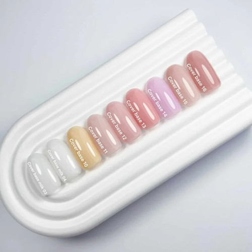 Base NAILSOFTHEDAY Cover NEW Formula Milk 04 milky with silver glitter 10 ml - Фото №4