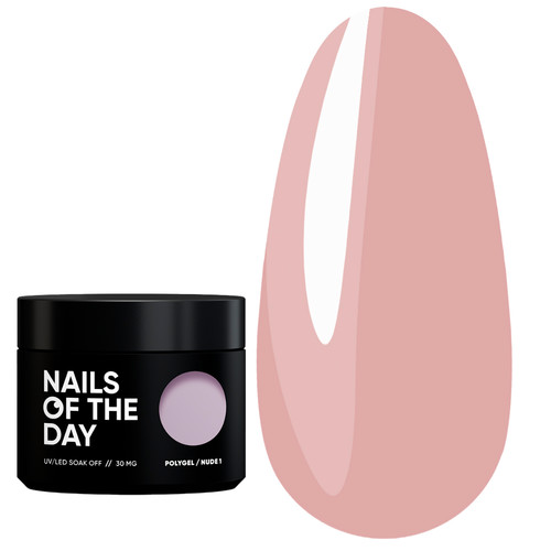 Polygel NAILSOFTHEDAY nude 01 beige-pink 30 g - Фото №1