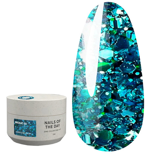 Gel NAILSOFTHENIGHT Brokat Gel 03 Smaragd 5 g - Фото №1