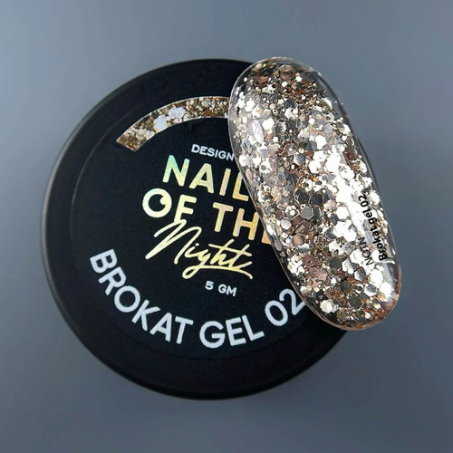 NAILSOFTHENIGHT Brokat gel 02 gold 5 g - Фото №4