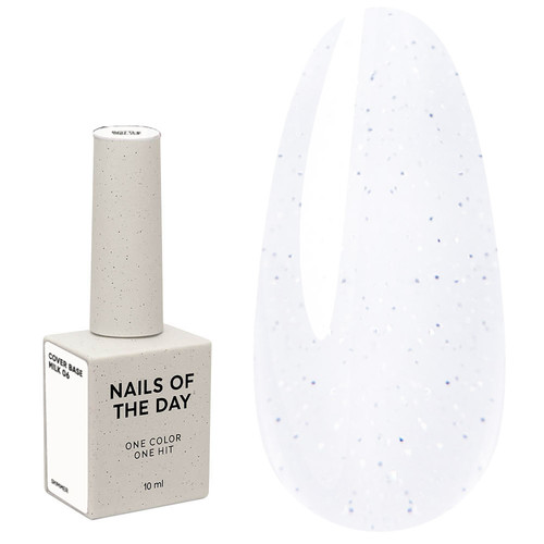 NAILSOFTHEDAY Base Cover NEW Formula Milk 07 milchig mit Goldglitter 10 ml - Фото №1