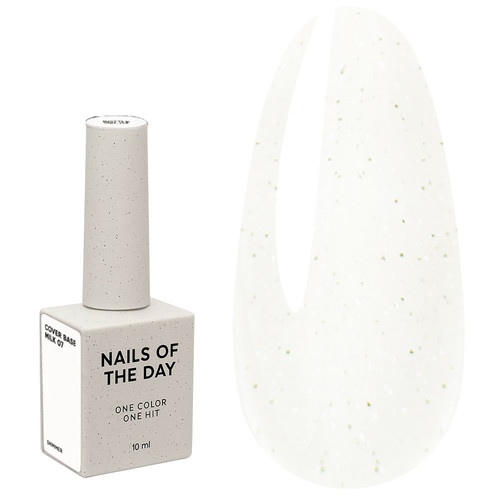 NAILSOFTHEDAY Base Cover NEW Formula Milk 07 milchig mit Goldglitter 10 ml - Фото №1
