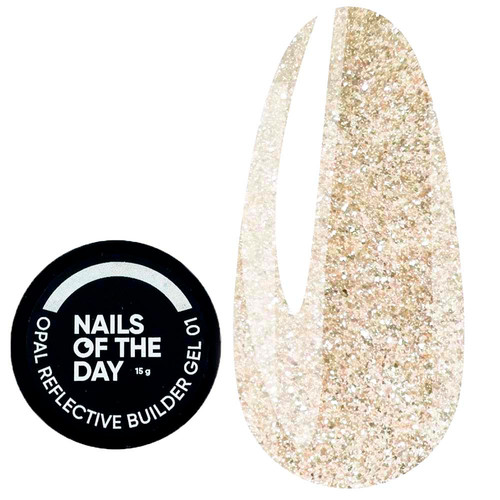 Gel NAILSOFTHEDAY Opal reflektierendes Aufbaugel 01 milchig mit Opalglanz 15 g - Фото №1